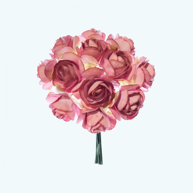 2.5", 1.75" Diameter Paper Flower 12X12 | Mauve